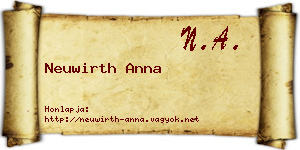 Neuwirth Anna névjegykártya